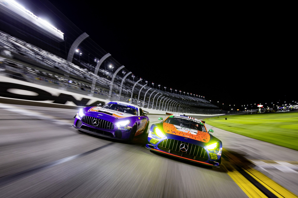 Der neue Mercedes-AMG GT3 und der Mercedes-AMG GT4 beim ROAR-Test in Daytona